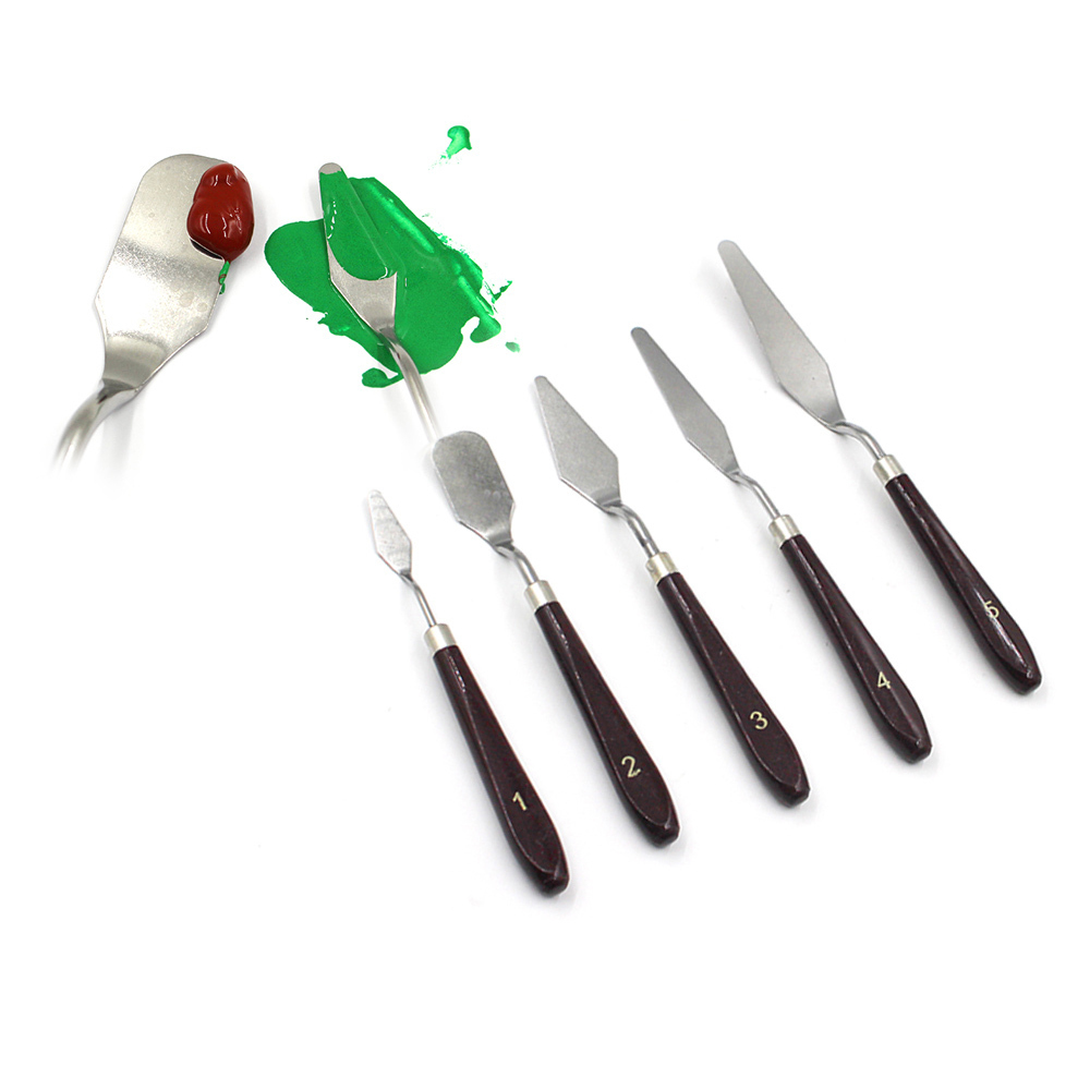 테그라페이퍼 아크릴페인트 모노클나이프 취미용칼 원액페인트칼 프로팔렛나이프 아크릴페인팅키트 칼날도구 클래식나이프 미술용칼 미술도구패키지 캔버스보드 나이프 5종세트 페인팅 페인팅나이프