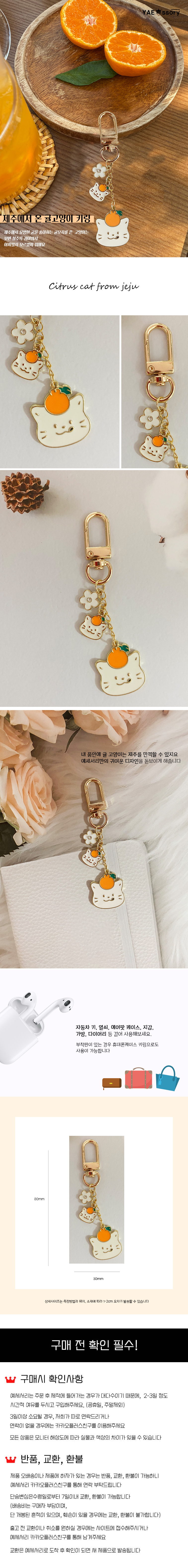 제주 한라봉 고양이 키링 상세 이미지 3