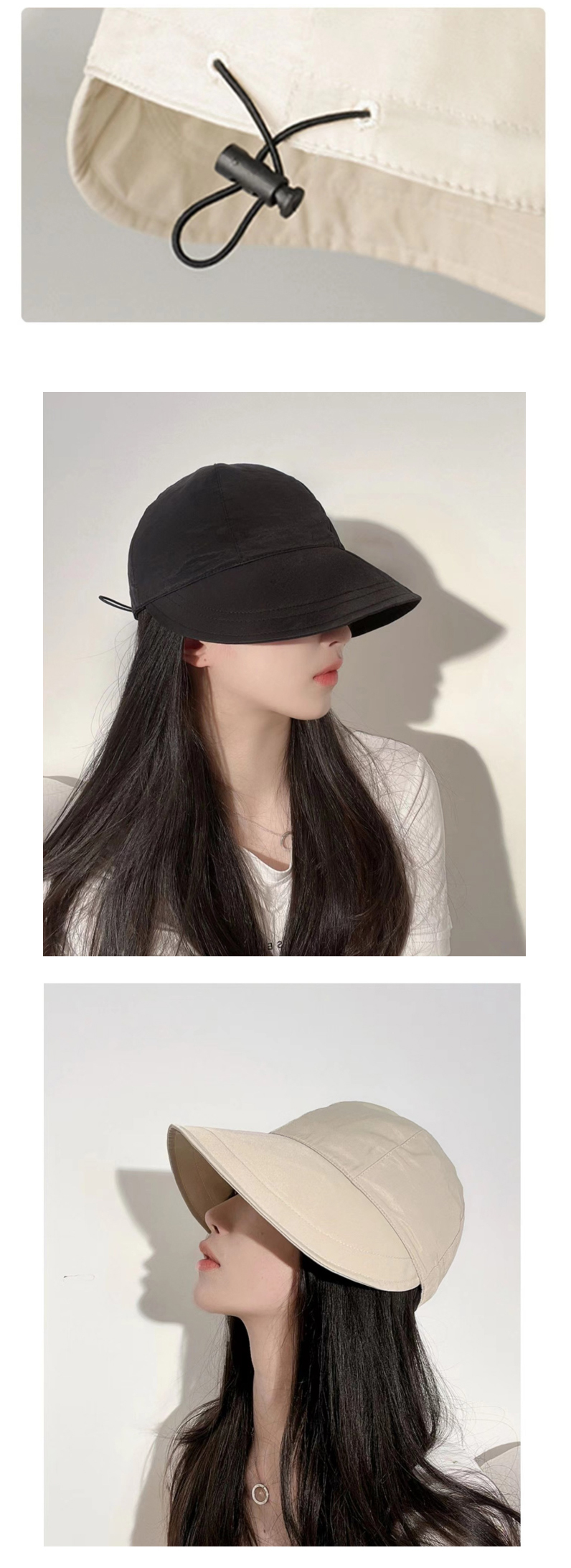 챙넓은모자 보닛햇 버킷햇 벙거지 썬캡 여름 골프 휴양지 바캉스 비치 바스락 스트링 상세 이미지 10