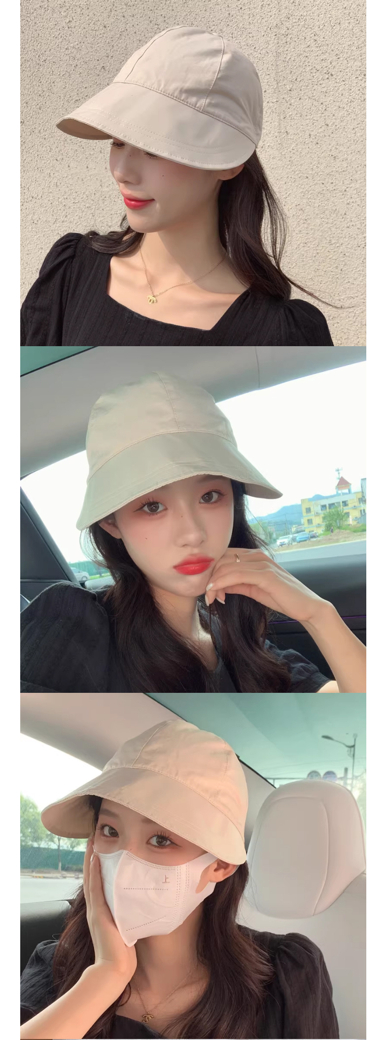 챙넓은모자 보닛햇 버킷햇 벙거지 썬캡 여름 골프 휴양지 바캉스 비치 바스락 스트링 상세 이미지 12