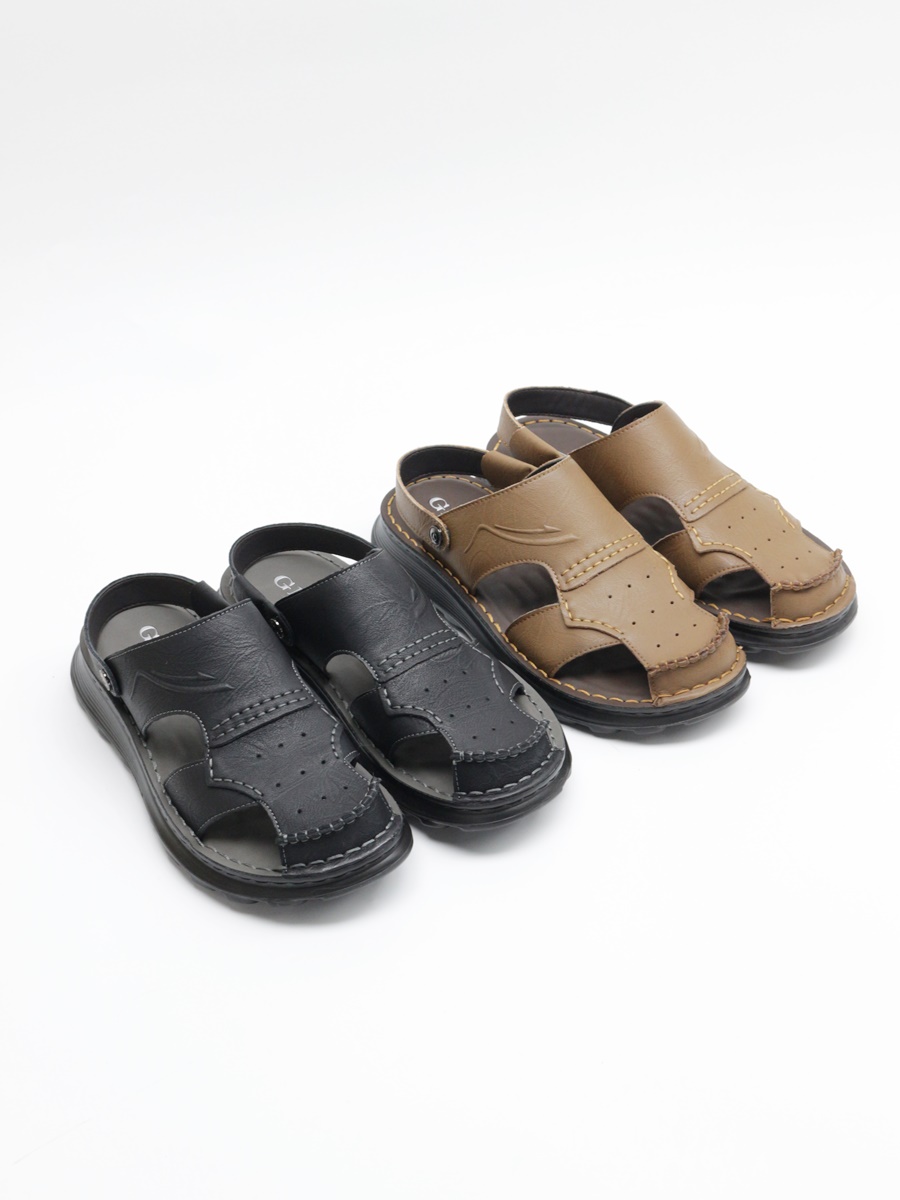 [개성시대] 남성 가죽 굽3.5cm 베이직 슬리퍼 샌들 340g 데일리룩