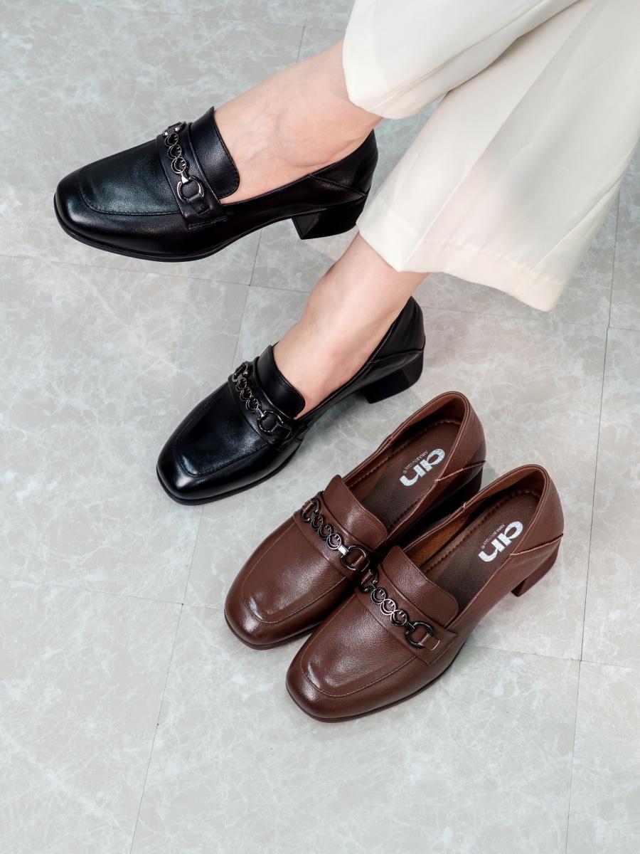 [개성시대] 여성 5.5cm 블랙 가죽 로퍼 250g 비즈니스