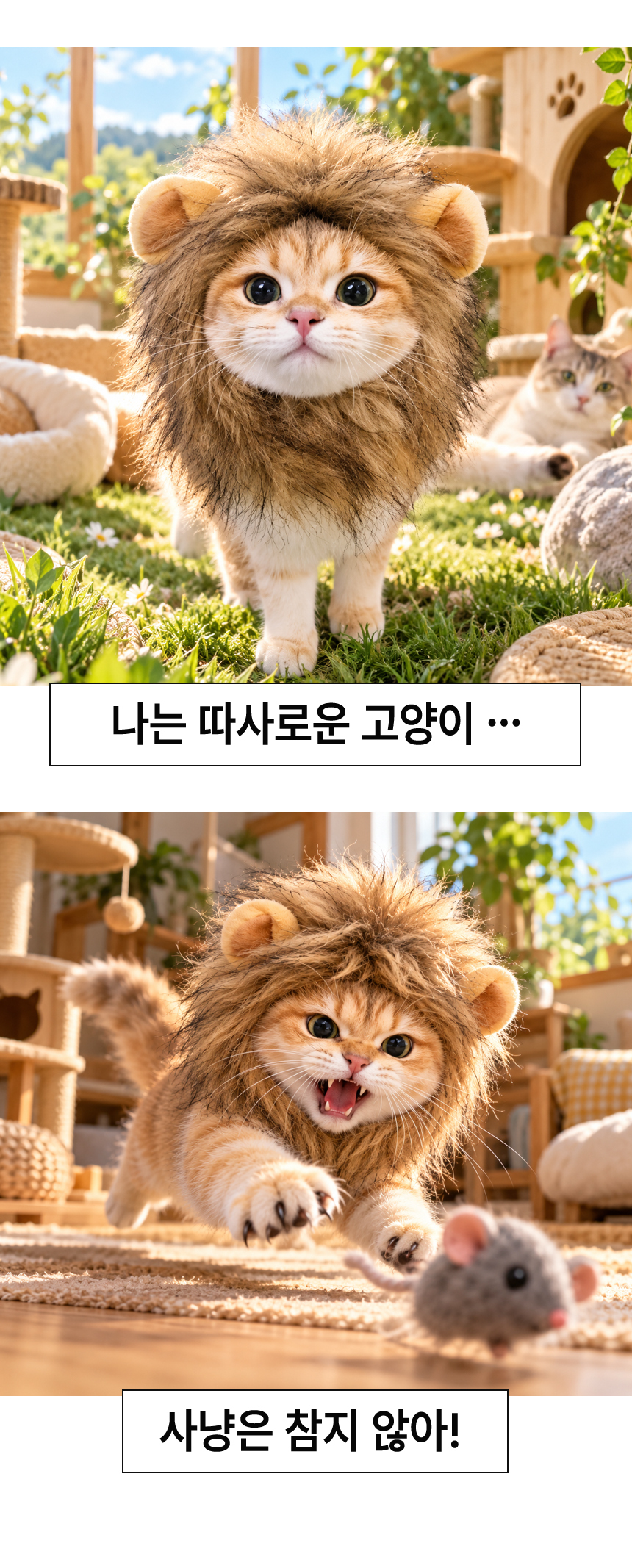 고양이 사자 갈기 털 강아지 반려동물 의상 코스튬 할로윈 상세 이미지 2