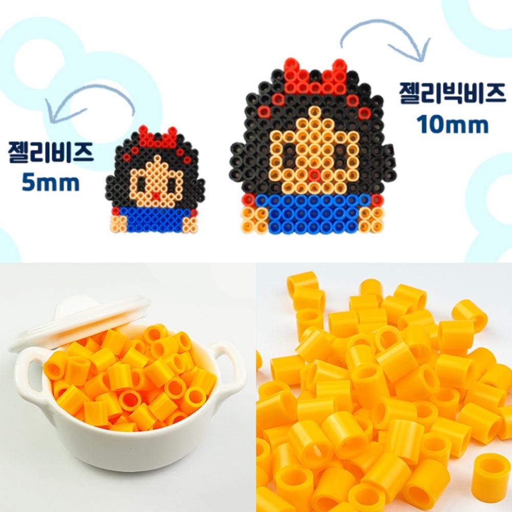 돈스텔 비즈공예재료 비즈만들기 젤리 빅 비즈공예 단품 주황색 100p