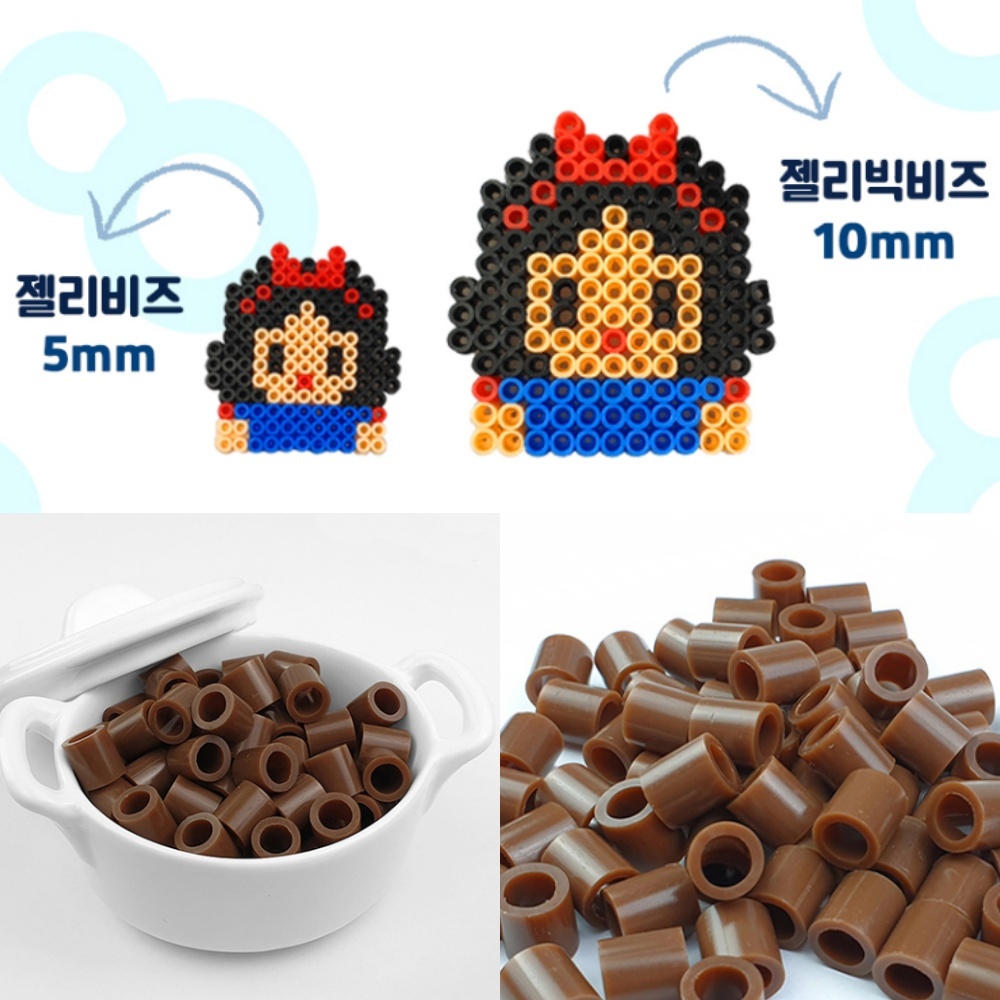 돈스텔 비즈공예재료 공예품 젤리 빅 비즈공예 단품 갈색 100p