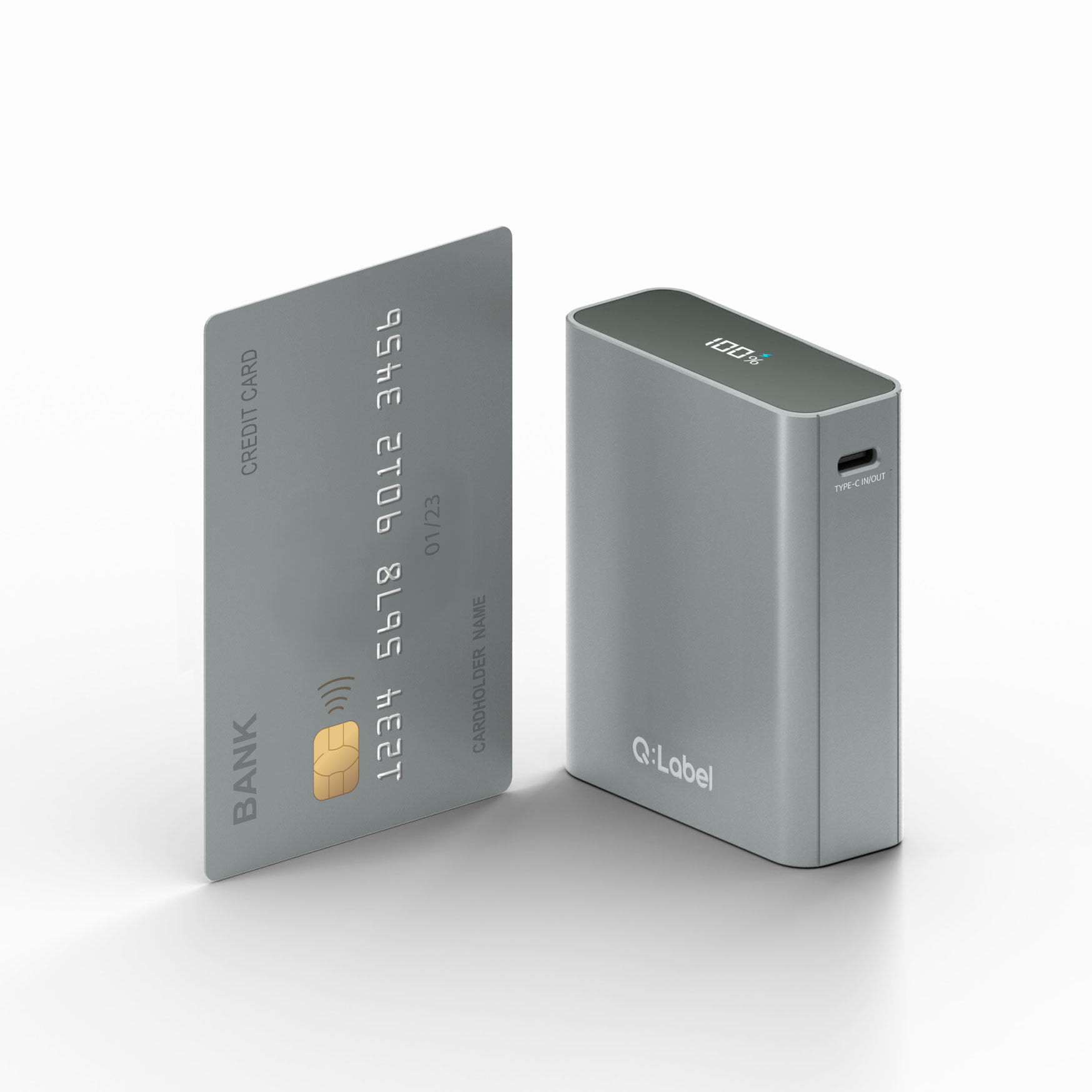 [큐레이블] 보조배터리 샤인그레이 10,000mAh 케이블 포함