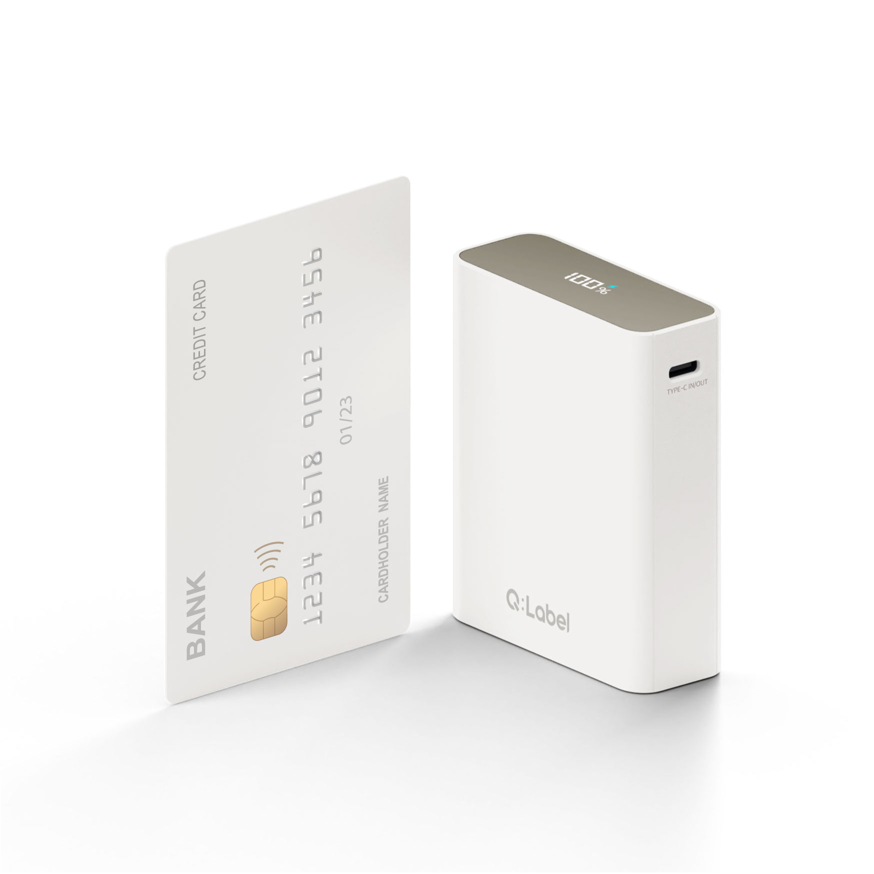 [큐레이블] 보조배터리 화이트 10,000mAh 케이블 포함