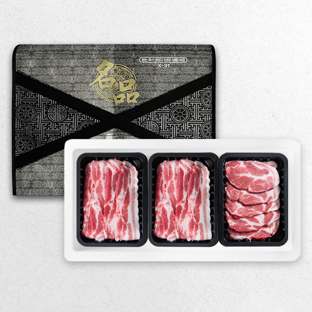 [녹차먹인한돈] 보성녹돈 1등급 구이 선물세트 1호 1.2kg