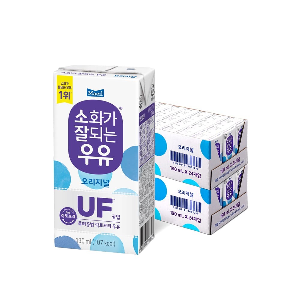 [매일유업] 소화가잘되는우유 멸균 190ML*48팩