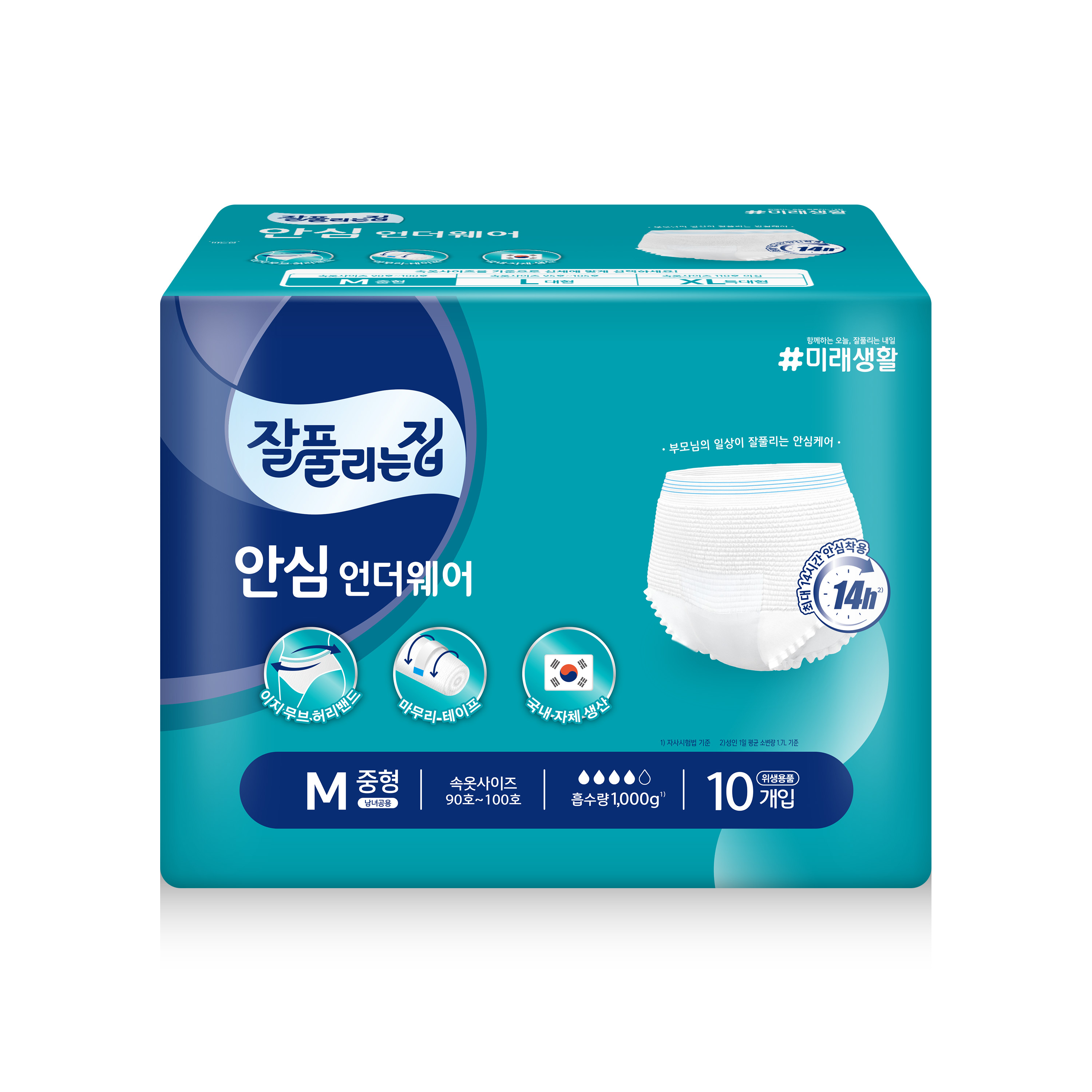 <잘풀리는집> 안심언더웨어 중형 10입 x 8팩