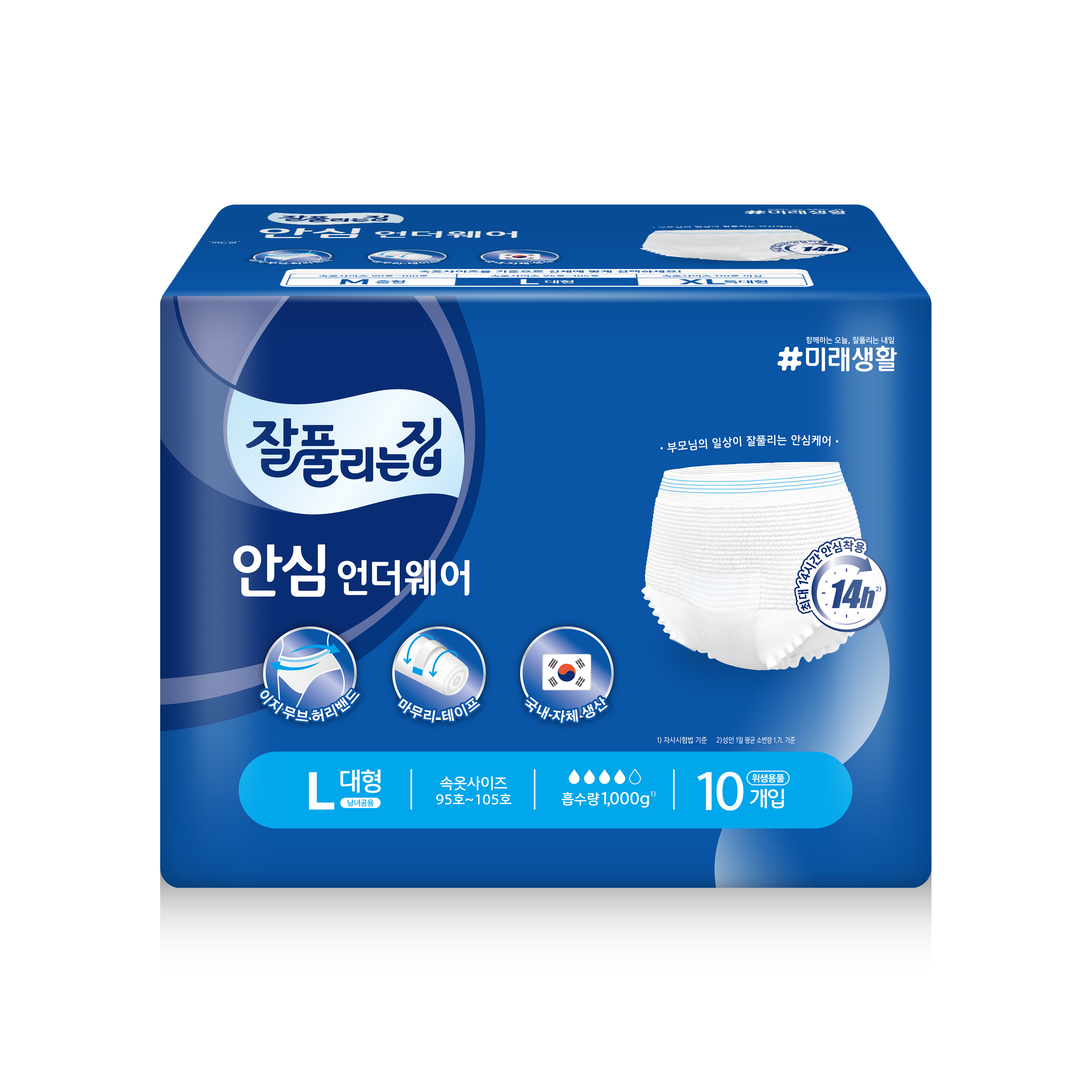 <잘풀리는집> 안심언더웨어 대형10입 x 8팩