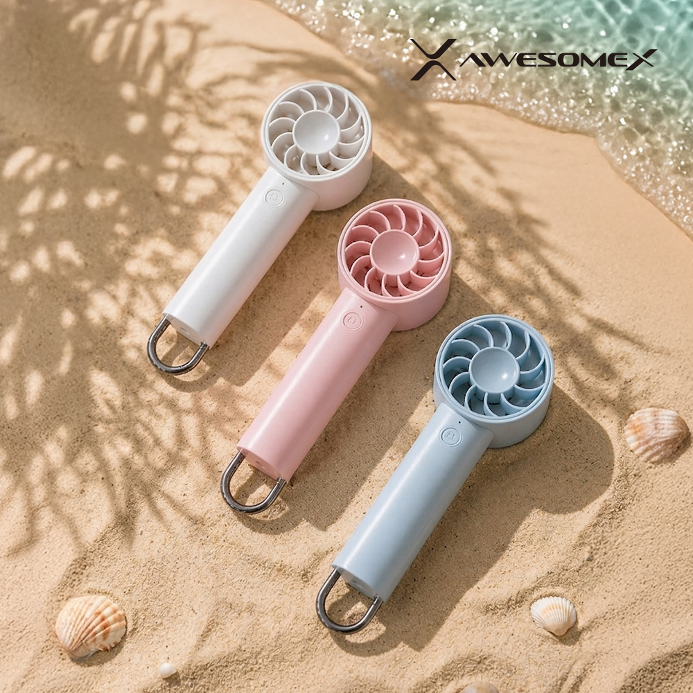 어썸엑스  3단 휴대용/탁상용 저소음 초경량 미니 고리형 선풍기 2000mAh  3종 택1