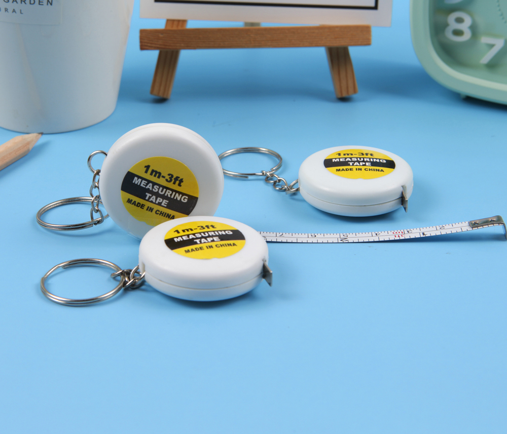 열쇠고리 타입 원형 휴대용 미니 소형  1M 줄자 1P