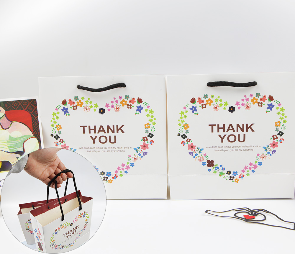 증정품 경품 선물백 THANK YOU 종이 쇼핑백(중형)1P