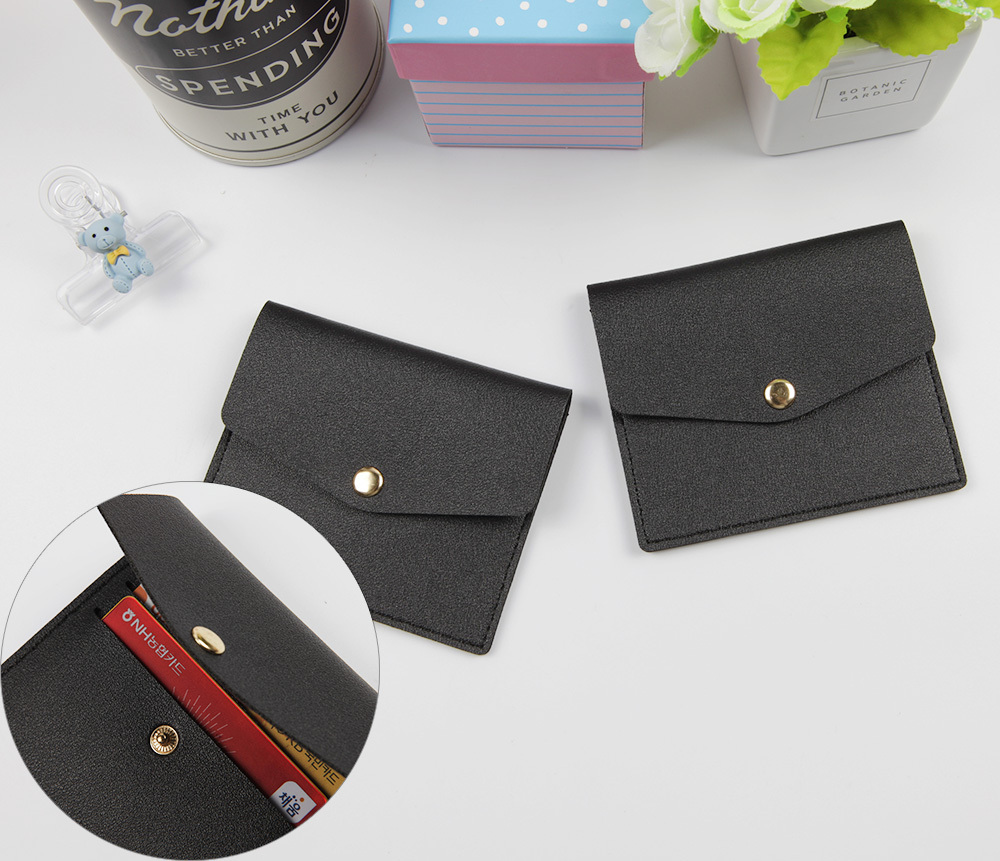 4포켓 똑딱이 휴대용 사원증 신용카드지갑(블랙)1P