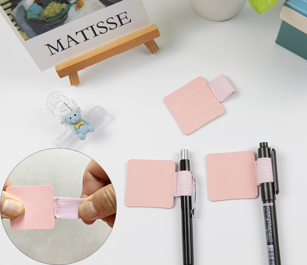 부착식 다이어리 노트 펜 꽂이 고정홀더(연핑크)1P