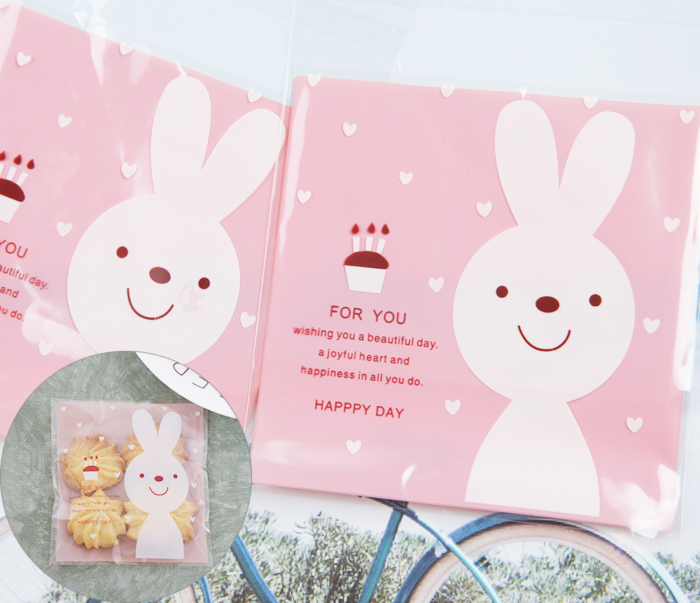 토끼 유치원 과자 사탕 10x13 OPP포장 비닐100P