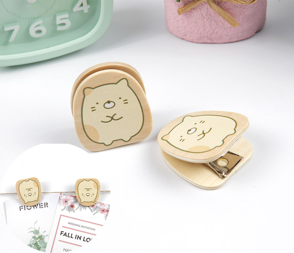 우드 강아지 사무용 문서 서류 과자 소품 집게 1P