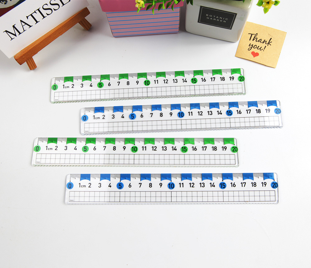 눈금 1cm 사무용 학생 플라스틱 자 20cm 1P