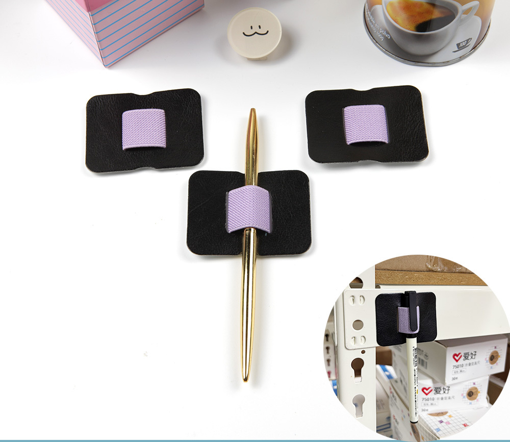 사각 밴딩 다이어리 노트 필기도구 펜 꽂이 보라 1P