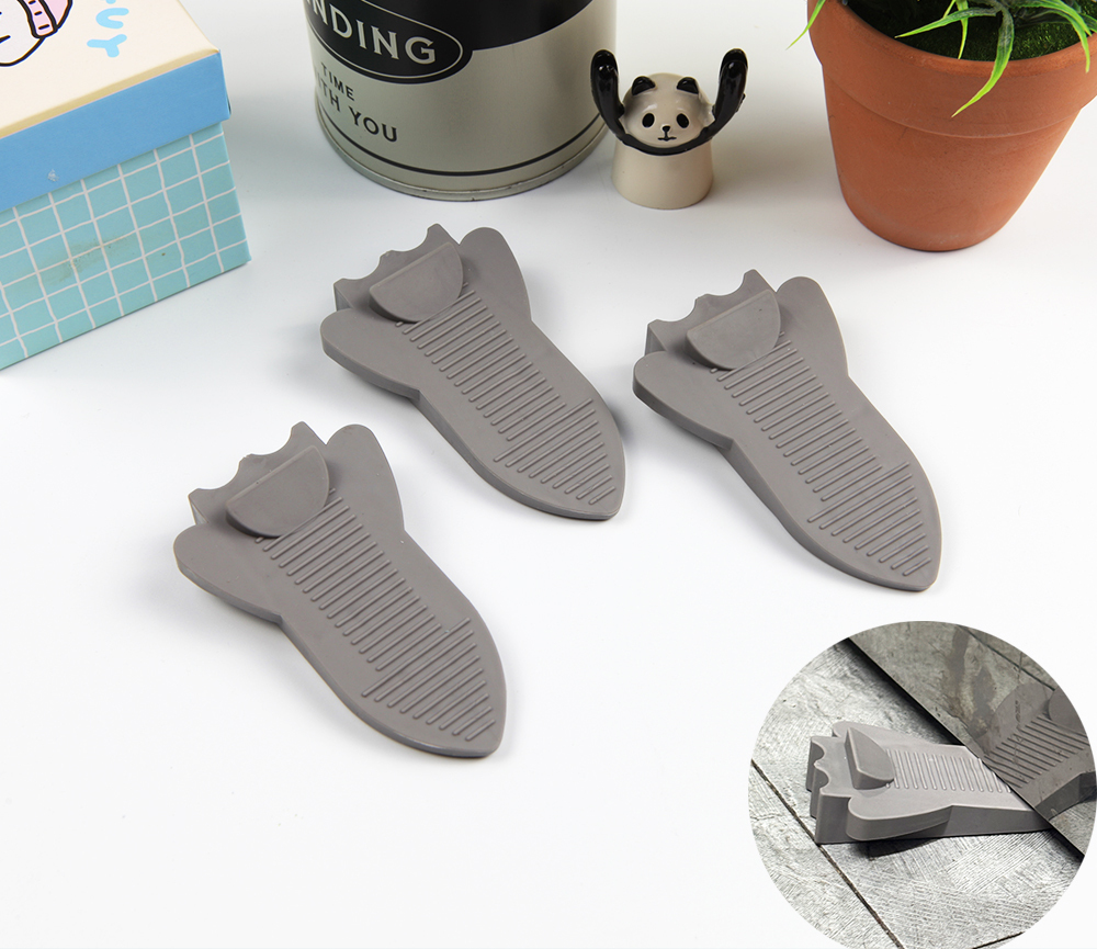 비행기 모양 문 도어 닫힘방지 스토퍼 회색 1P