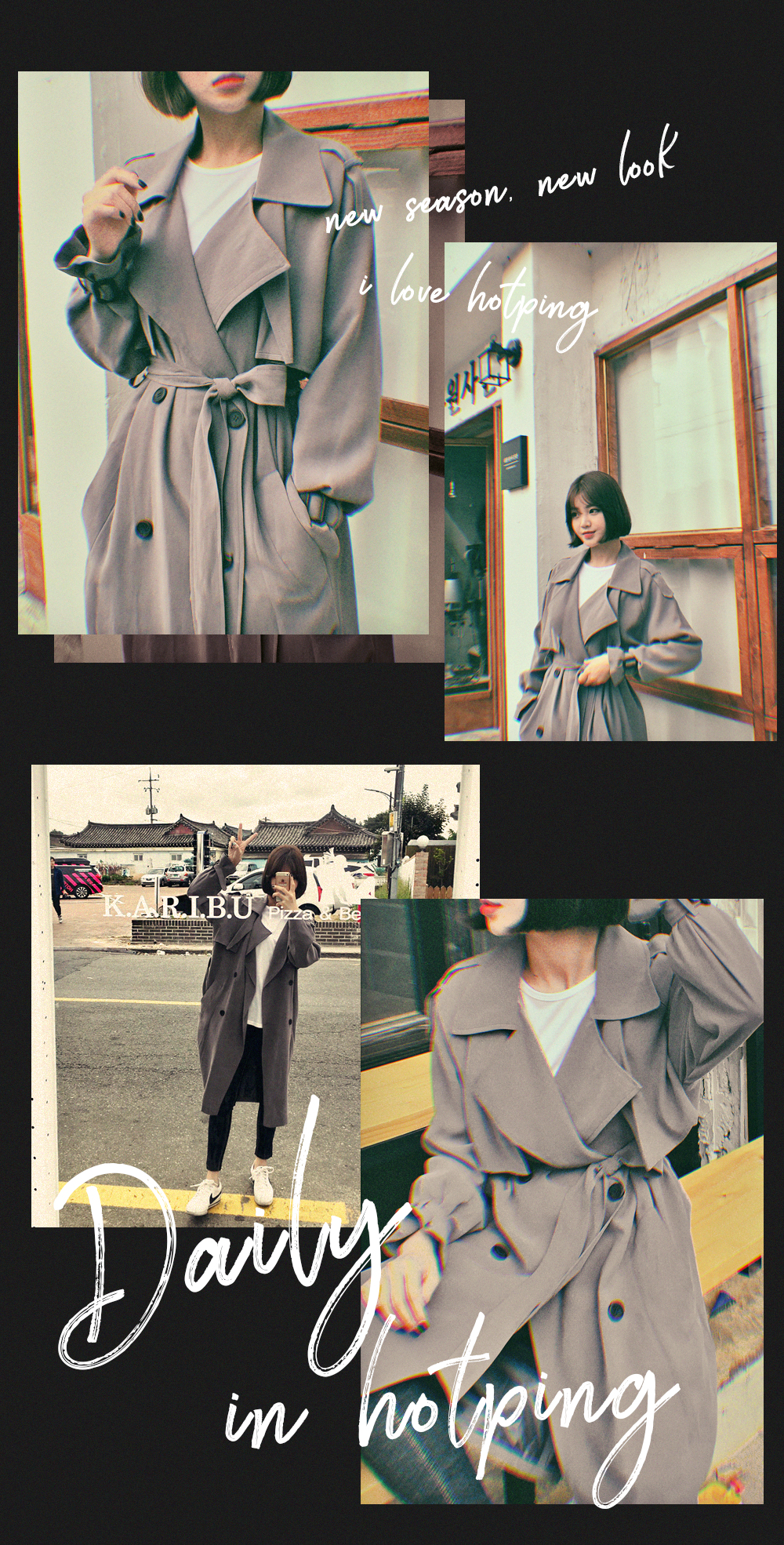 Double Breasted Buckle Strap Trench Coat | HOTPING | Shop K-style