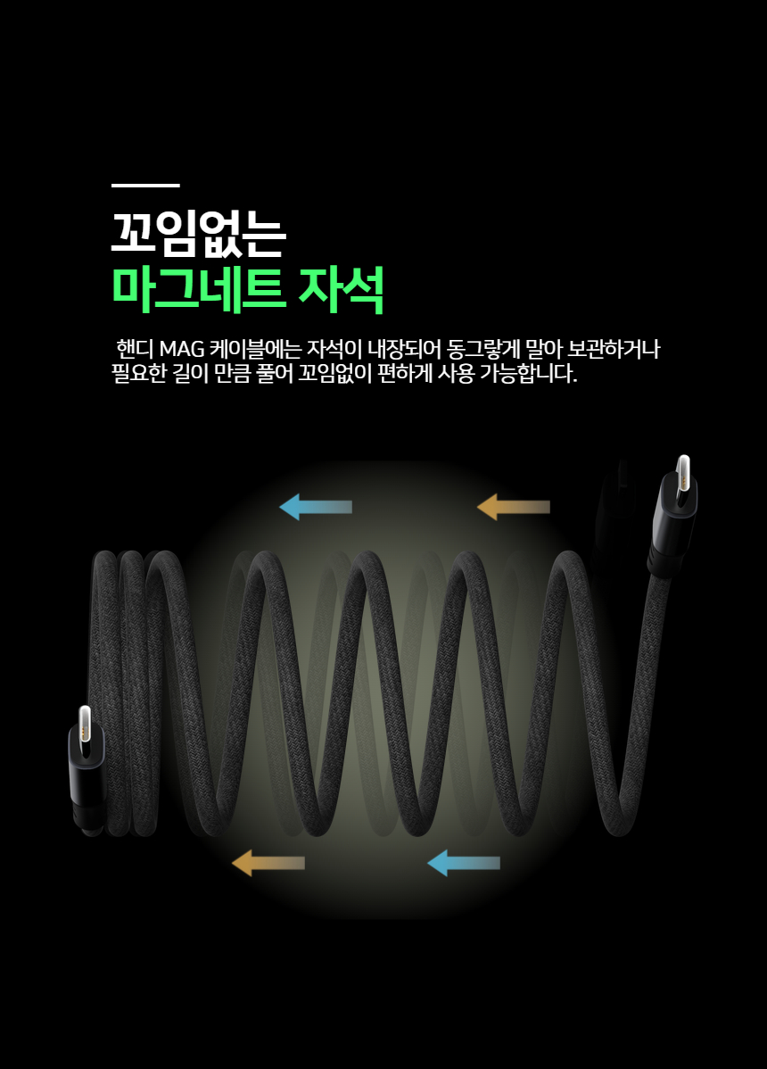 핸디 MAG 꼬임방지 100W PD/PPS C-C 1m 케이블 상세 이미지 4