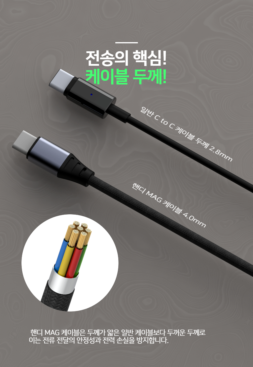 핸디 MAG 꼬임방지 100W PD/PPS C-C 1m 케이블 상세 이미지 15