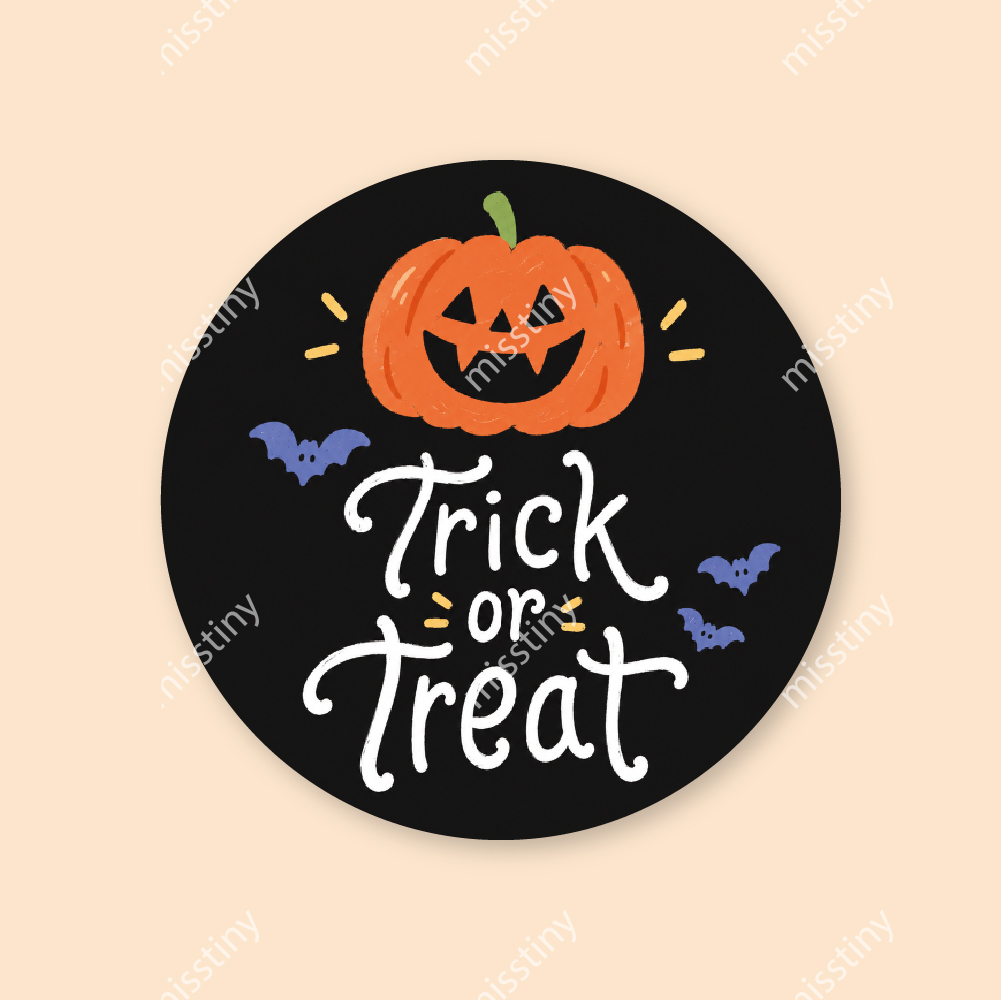 할로윈 블랙 잭 호박 트릭 오어 트릿 trick or treat 스티커 10매 상세 이미지 2