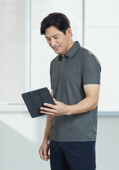 ZB-T2134 (그레이,쿨론)지벤 반팔 티셔츠(냉감)