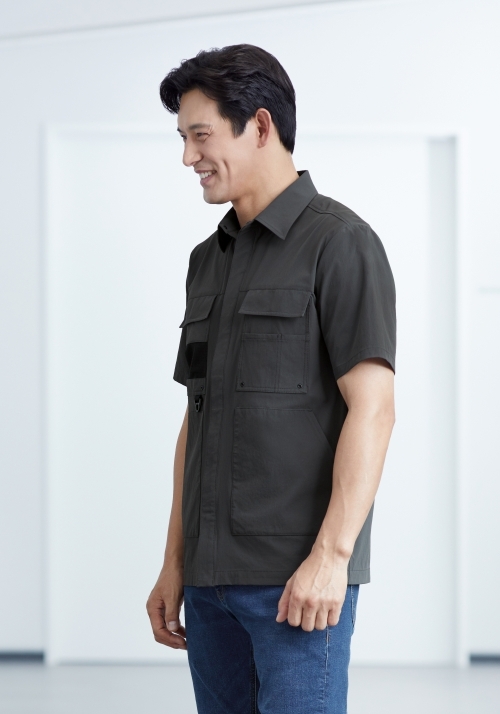 ZB-Y2541(브라운)지벤 반팔 셔츠(신축성)