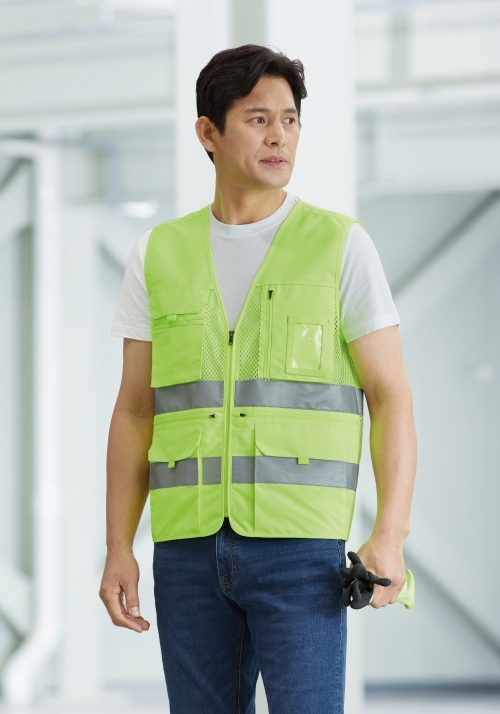 ZB-V2523(네온그린)지벤 작업복 안전조끼