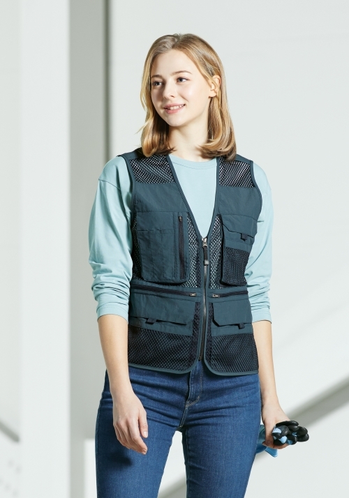 ZB-V2423(다크그린)지벤 작업복 메쉬(망사)조끼