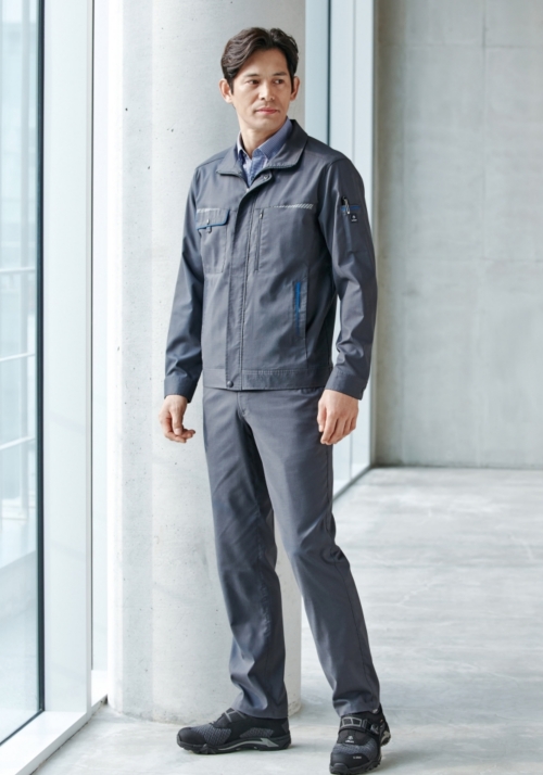 ZB-JP1803 춘하상하세트<br>지벤 작업복(그레이블루)