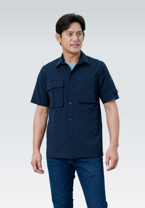 ZB-Y2641(네이비)지벤 여름 작업복 반팔 셔츠