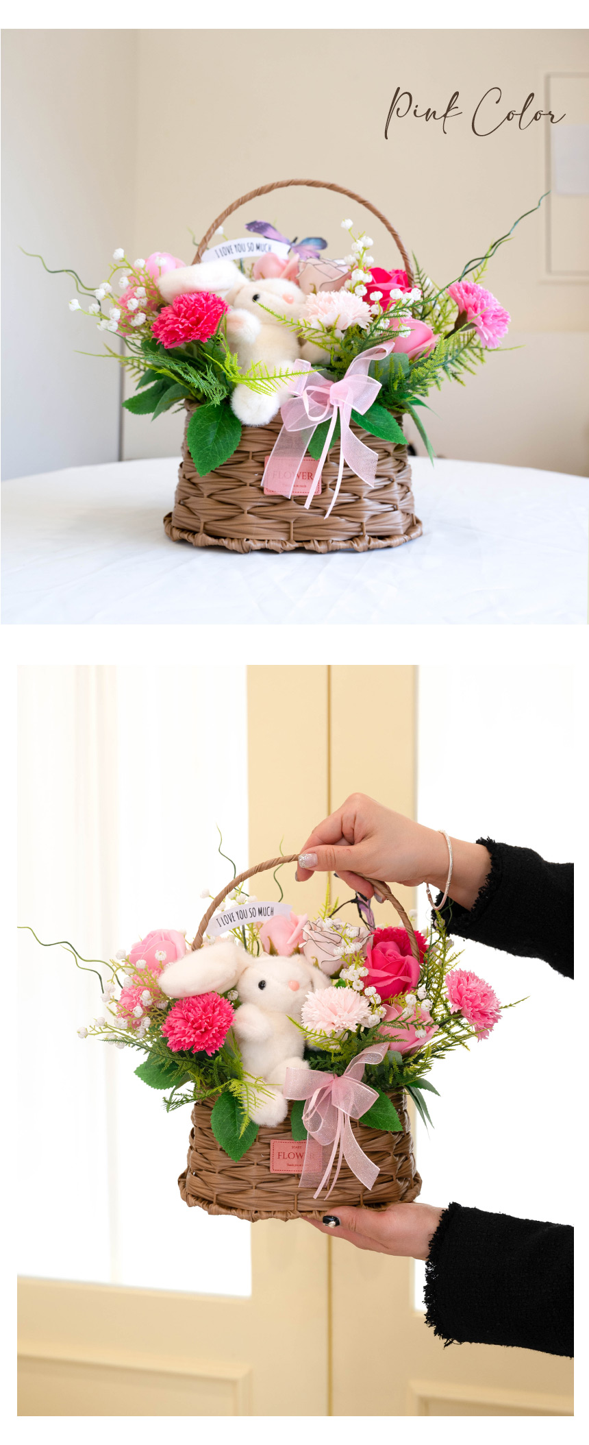 기념일 어버이날 선물 비누 꽃 장미 마리벨레빗 카네이션 바구니 상세 이미지 15