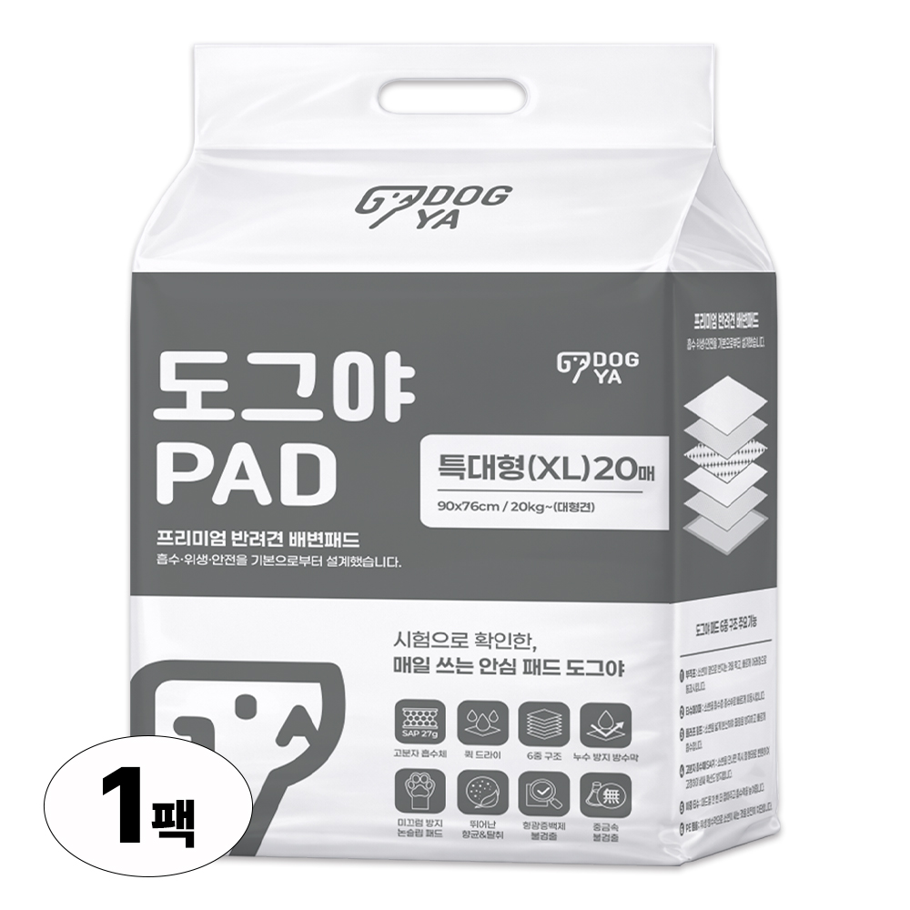 도그야 프리미엄 배변패드 특대형 20매 1팩