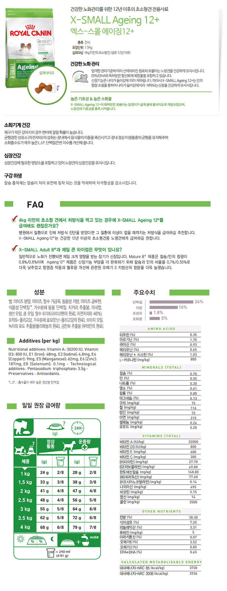 로얄캐닌 독 엑스스몰 에이징 12+ 1.5kg 상세 이미지 1
