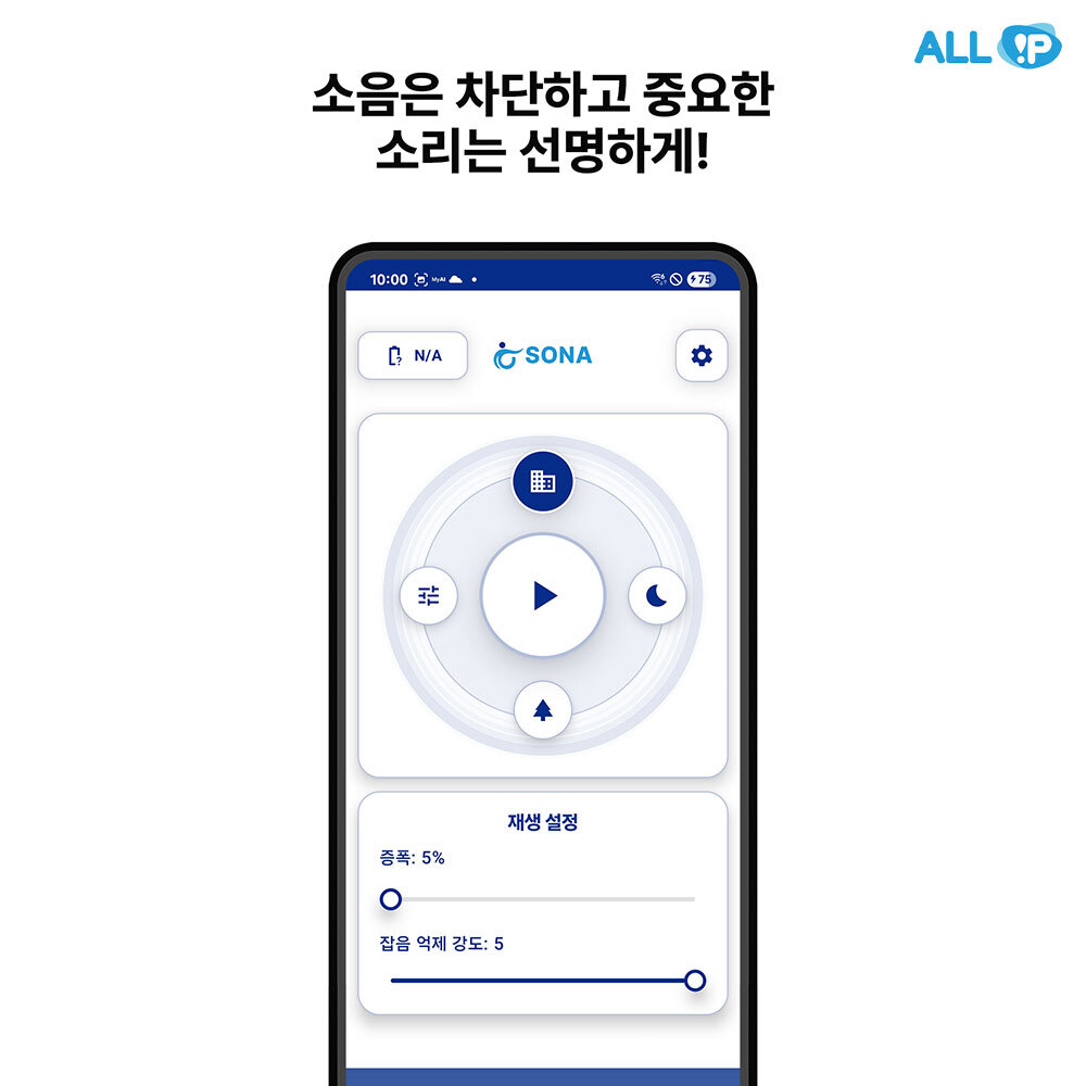 SONA 소나  AI 기반 실시간 오디오  솔루션 | 증폭기 보청기 대용 어플리케이션, 안드로이드 [1년]