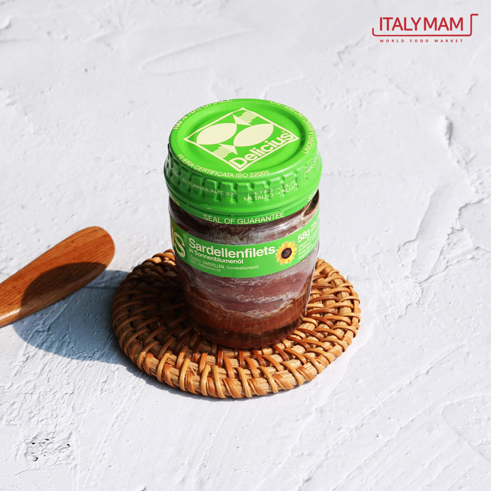 델리시우스 멸치 엔초비 해바라기유 58g 엔쵸비 앤초비