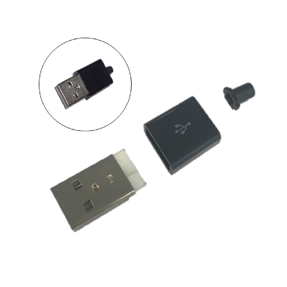 USB-A 2.0 커넥터 수타입 4핀 소켓 단자 케이스 (HAC3523)