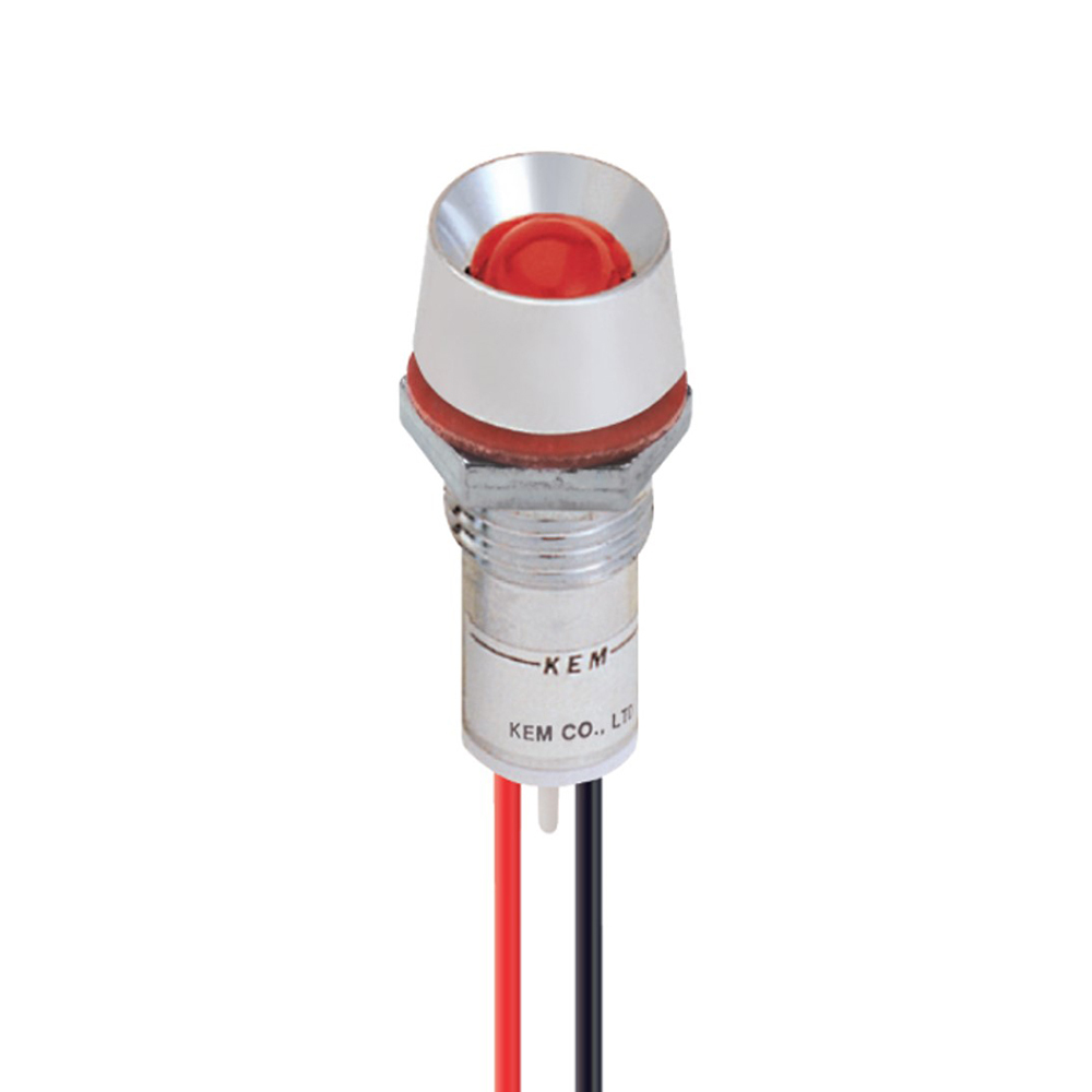 KEM 220V LED 인디케이터 전선형 일반휘도형 그린 12x28mm (KL-12A220-GL)
