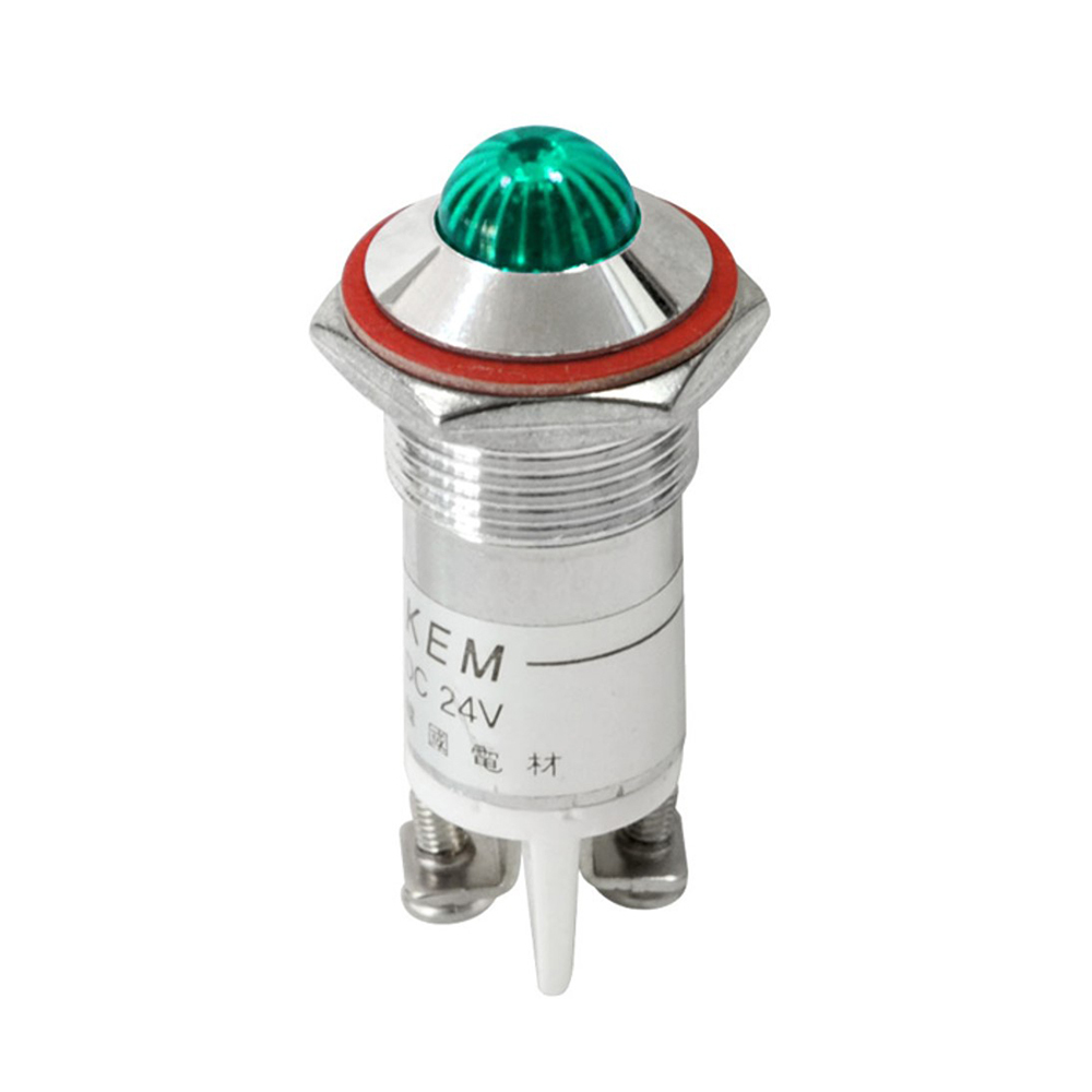 KEM 220V LED 인디케이터 볼트형 고휘도형 그린 16x39mm (KLHRAU-16A220GT)