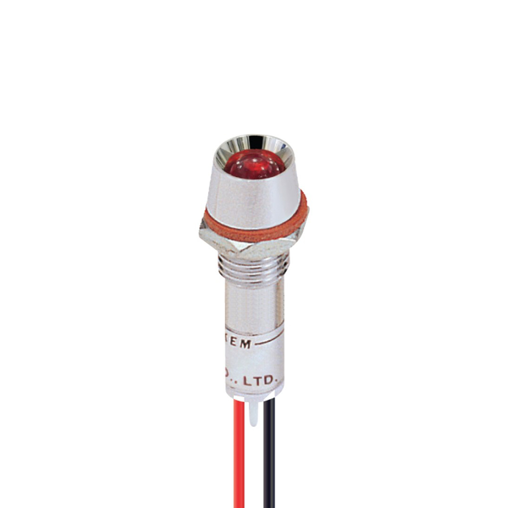 KEM 220V LED 인디케이터 전선형 고휘도형 레드 8x30mm (KLRAU-08A220 RL)