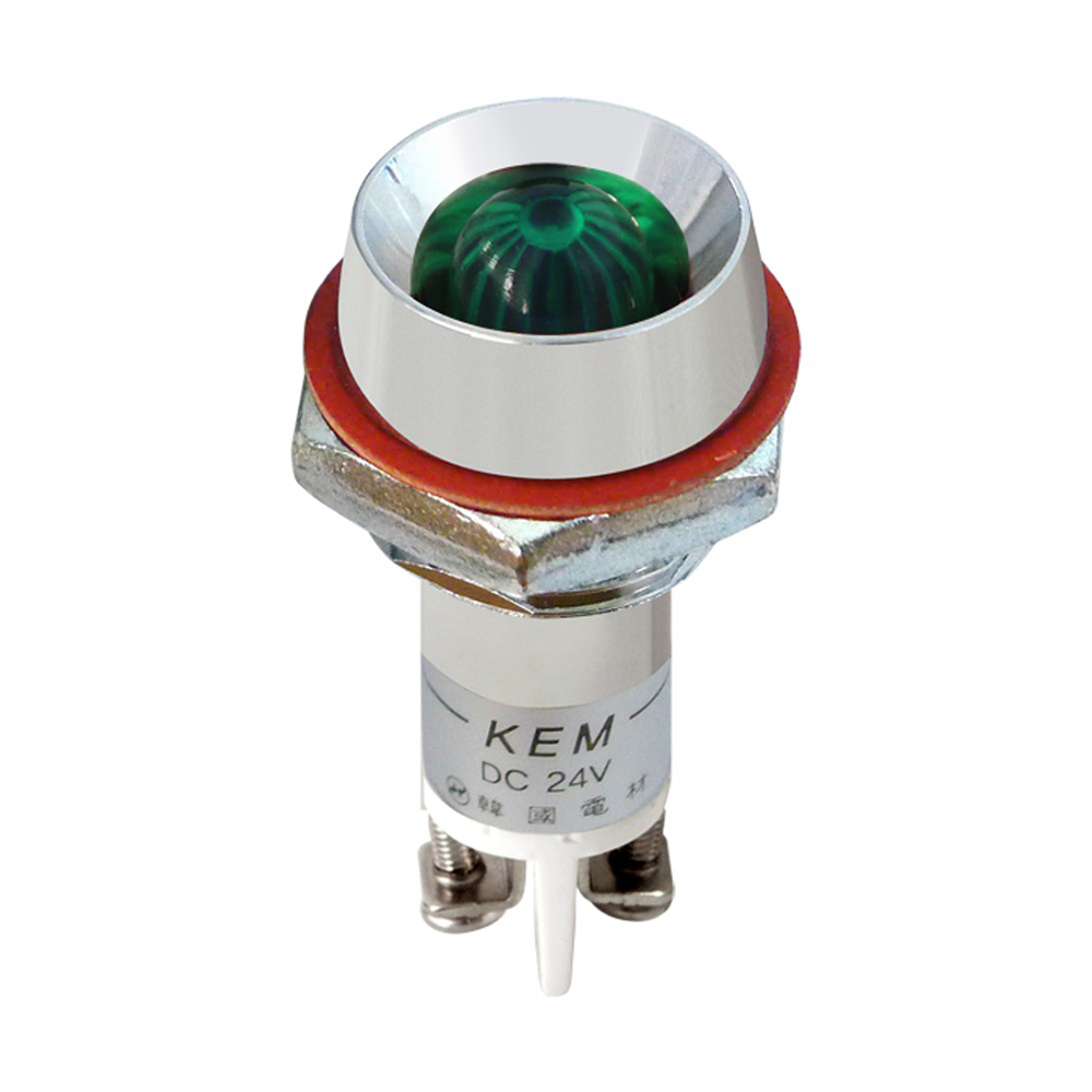 KEM 12V LED 인디케이터 볼트형 고휘도형 그린 22x35mm (KLRAU-22D12GT)