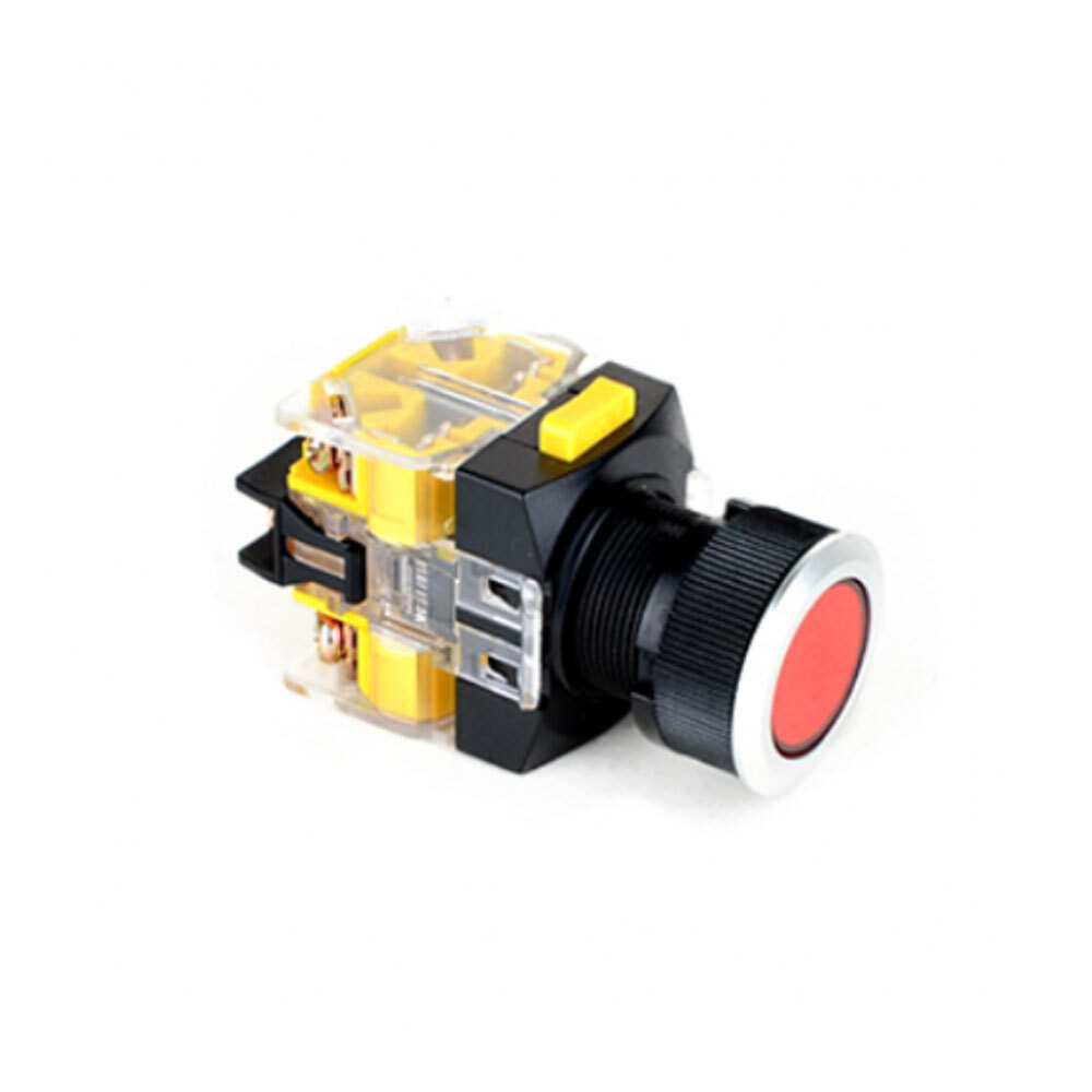 코이노 1A1B 푸시락 스위치 알루미늄 가드 원형 ON-ON 25mm 황색 (NF25G-AL-PA11Y)