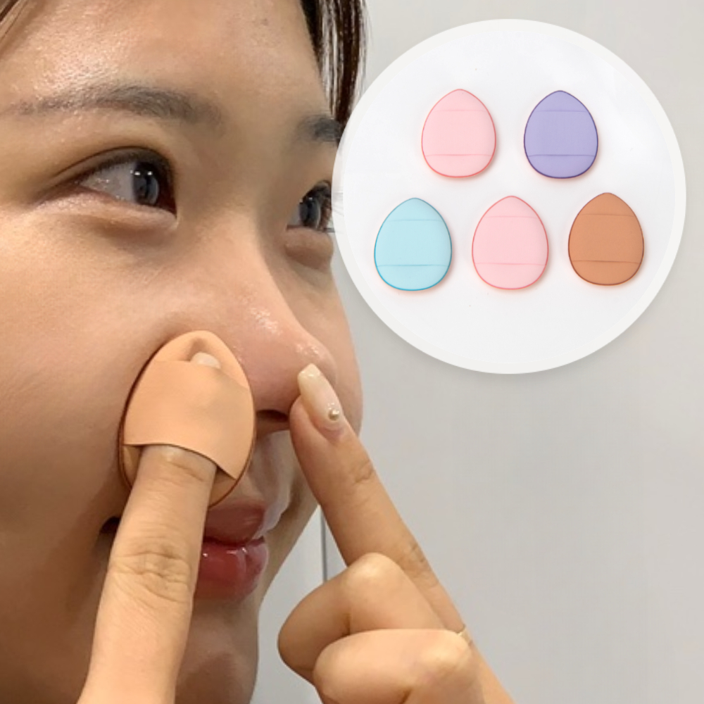 폭렬퍼프 메이크업퍼프 물방울퍼프 메이크업액세서리 스펀지퍼프 메이크업스펀지 워터퍼프 메이크업브러쉬 안료퍼프 컴팩트퍼프 립퍼프 메이크업도구 5P 세트 파운데이션 핑거퍼프 미니쿠션 퍼프
