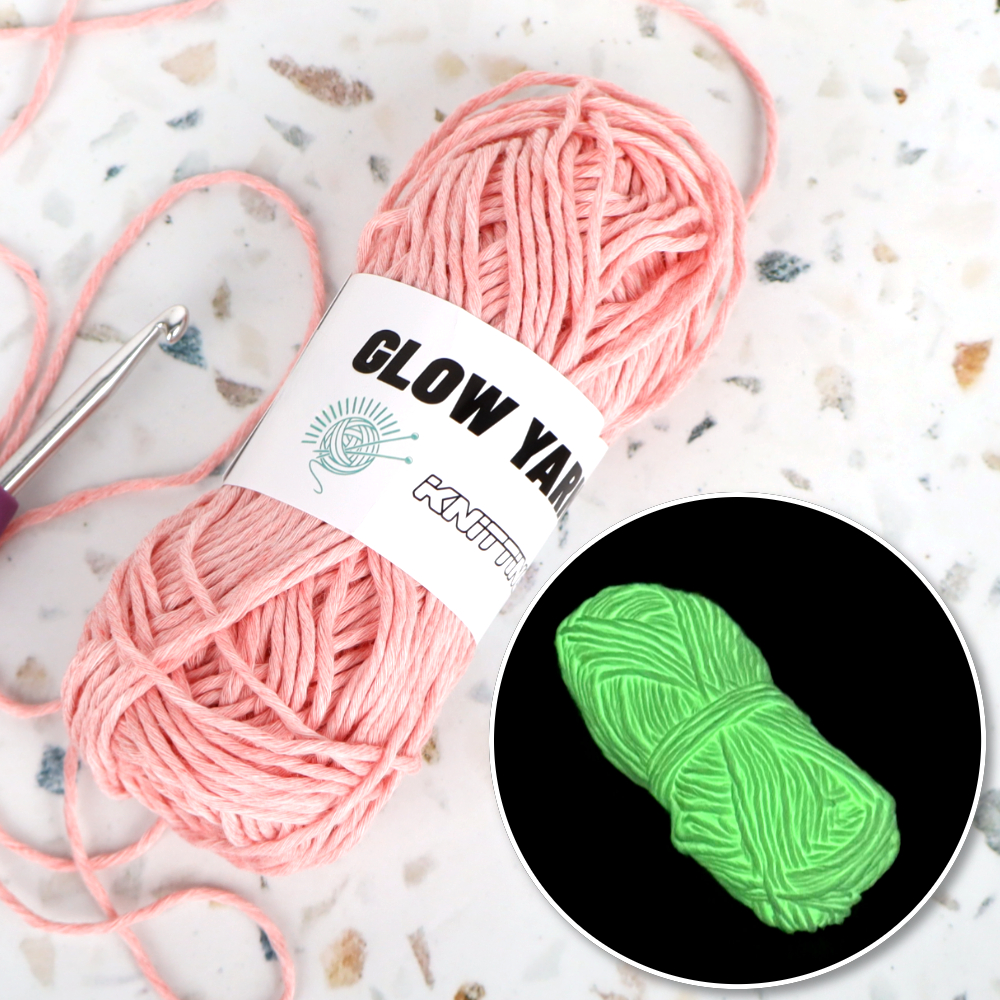 털인형 뜨개 야광실 핑크