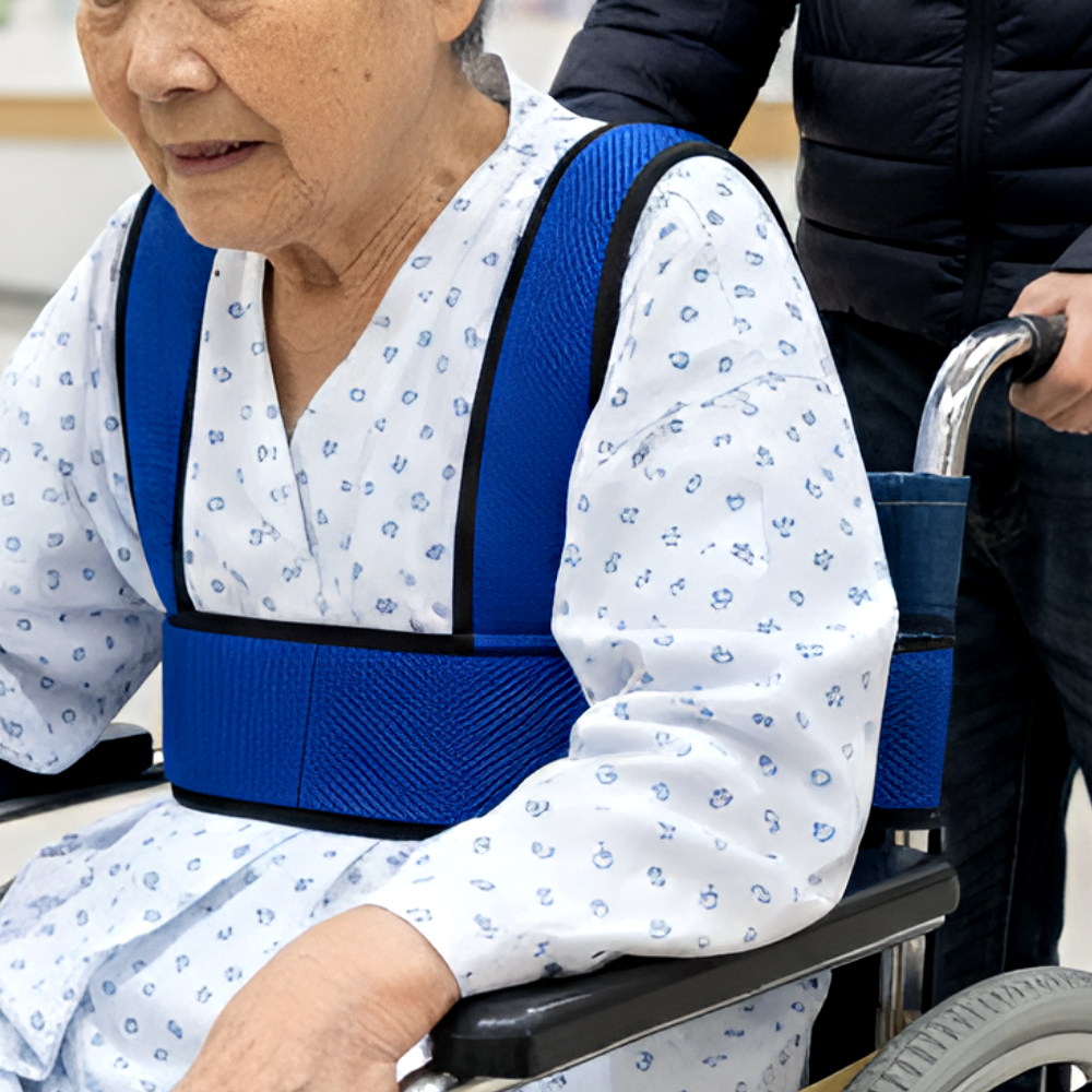 조끼형 휠체어 안전벨트 블루