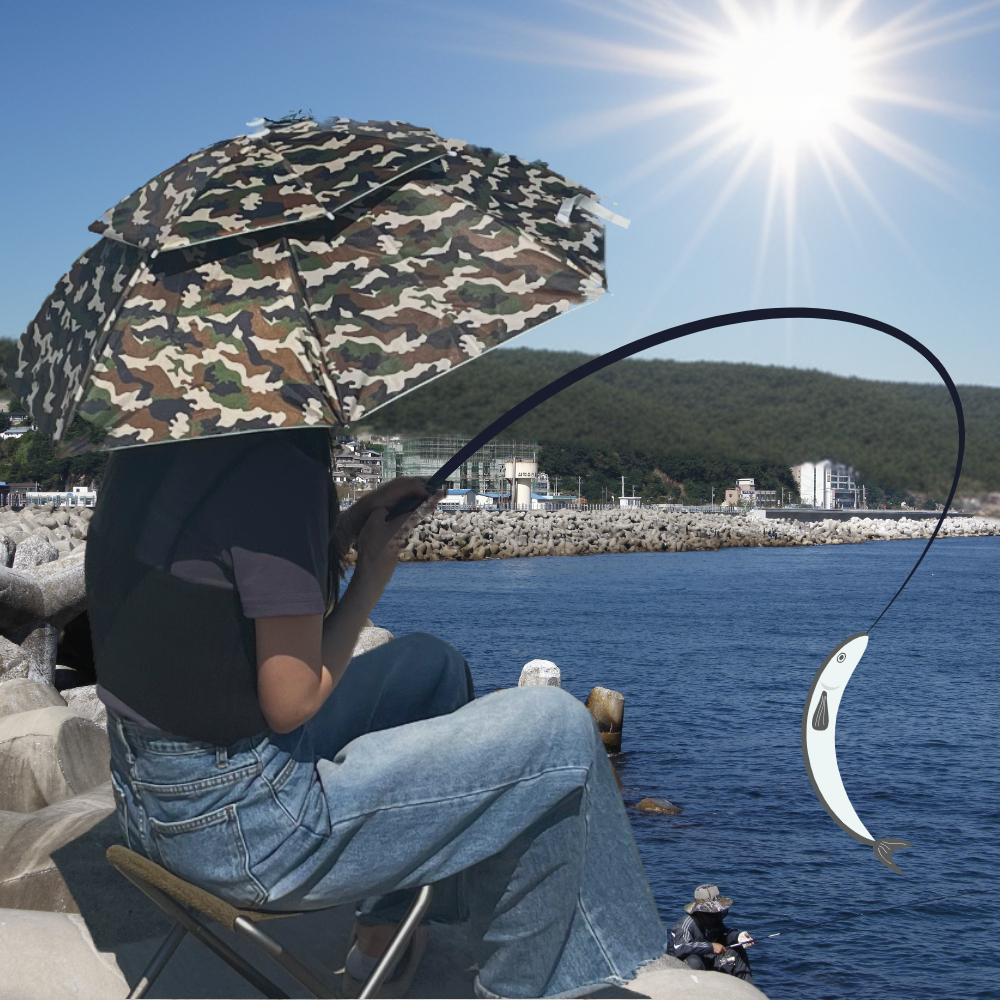 야외활동모자 패션여름모자 미니우산모자 블랙우산모자 우산모자중형 가을모자 산양우산모자 대형모자 중형우산모자 소형우산 아웃도어우산모자 쓰는 머리에 밀리터리 2단 중형 우산모자